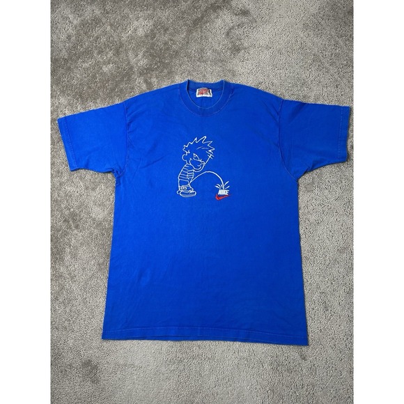 Nike Other - RARE Vintage Mens Tshirt Nike Rare 90s Calvin Peeing Pee, Made In‎ USA, Size XL